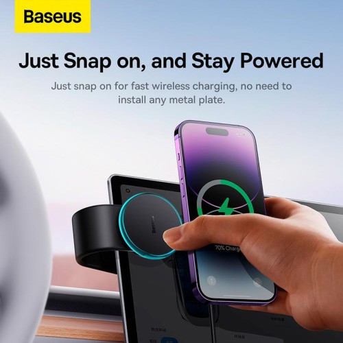 Тримач Baseus C02 Pro Series Magnetic Wireless Charging Car |15W| (C40156000111-00) black