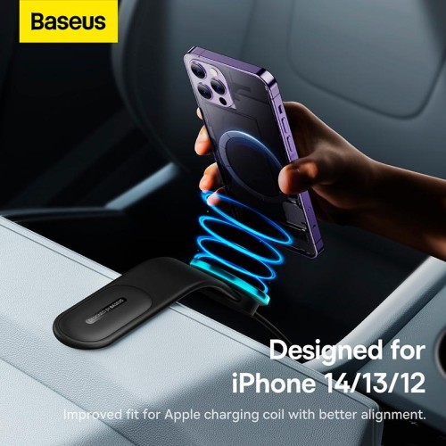 Тримач Baseus C02 Pro Series Magnetic Wireless Charging Car |15W| (C40156000111-00) black