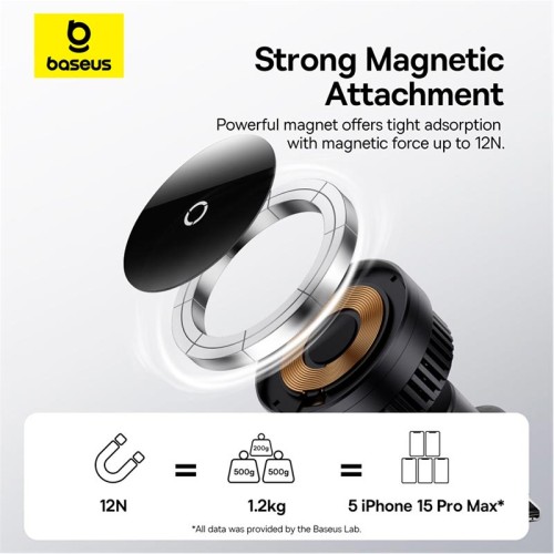 Тримач Baseus MagPro Magnetic Wireless Charging Car Mount Air Vent Version 15W black