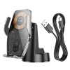 Тримач HOCO Traveler infrared RGB wireless fast charging car holder (center console) HW27 |15W| black
