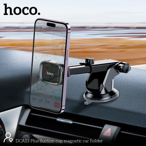 Тримач HOCO Suction cup magnetic car holder DCA13 Plus black