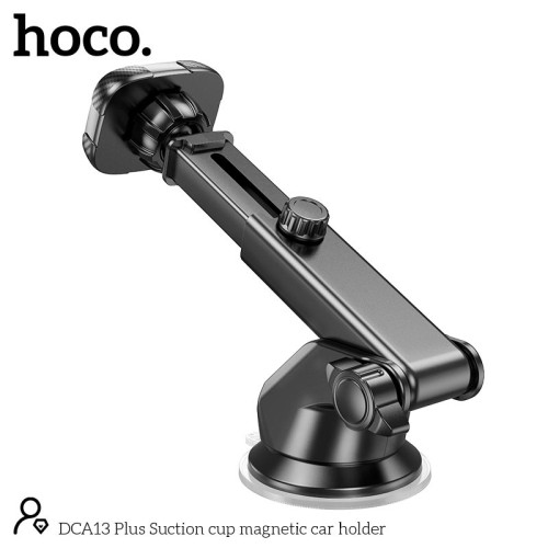 Тримач HOCO Suction cup magnetic car holder DCA13 Plus black
