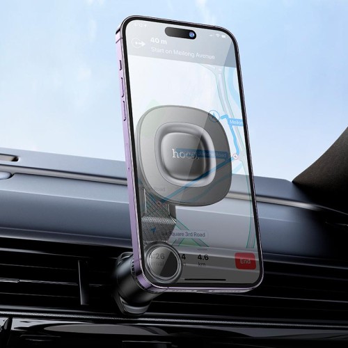 Тримач HOCO Crown ring magnetic car holder (air outlet) H74 |4.5-7"| black