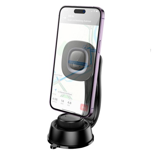 Тримач HOCO Crown magnetic wireless charging car holder (center console) HW31 |4.5-7", 15W| black