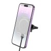 Тримач HOCO Crystal magnetic wireless fast charging car holder HW17 (air outlet) |15W| purple