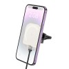 Тримач HOCO Crystal magnetic wireless fast charging car holder HW17 (air outlet) |15W| purple