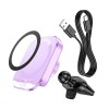 Тримач HOCO Crystal magnetic wireless fast charging car holder HW17 (air outlet) |15W| purple