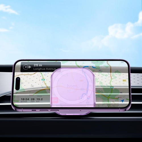 Тримач HOCO Crystal ring magnetic car holder H42 (air outlet) purple