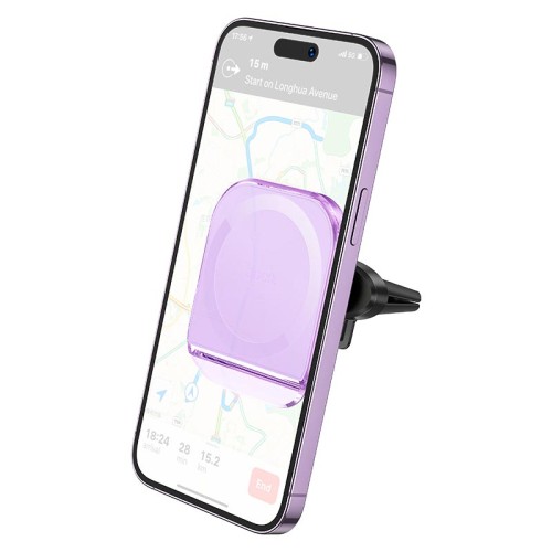 Тримач HOCO Crystal ring magnetic car holder H42 (air outlet) white