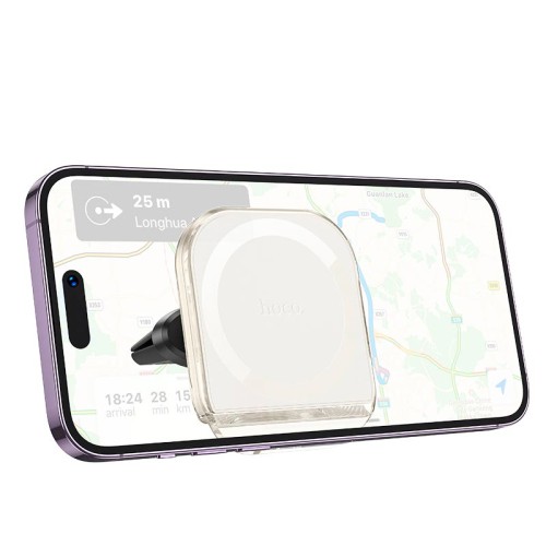 Тримач HOCO Crystal ring magnetic car holder H42 (air outlet) white