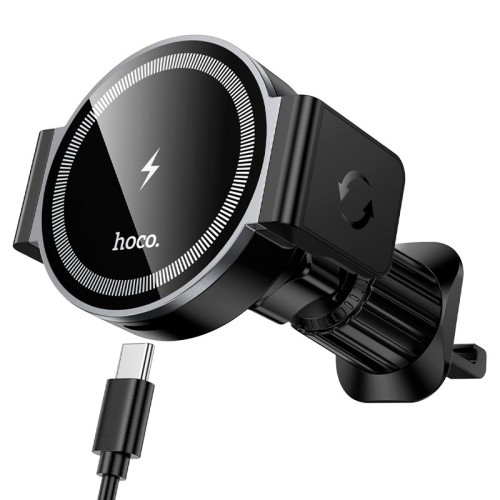Тримач HOCO Power electric magnetic wireless fast charging car holder (air outlet) HW35 |15W| black