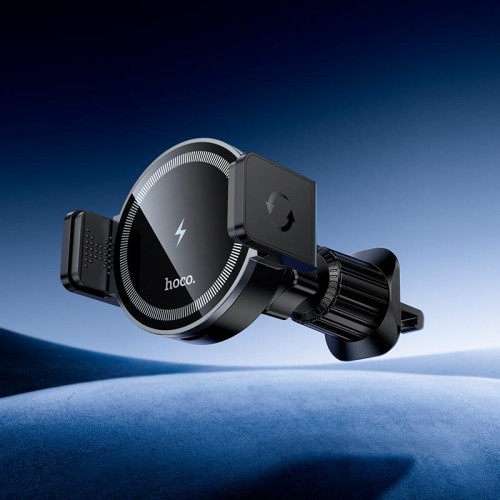 Тримач HOCO Power electric magnetic wireless fast charging car holder (air outlet) HW35 |15W| black