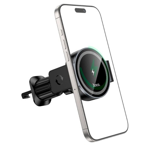 Тримач HOCO Power electric magnetic wireless fast charging car holder (air outlet) HW35 |15W| black