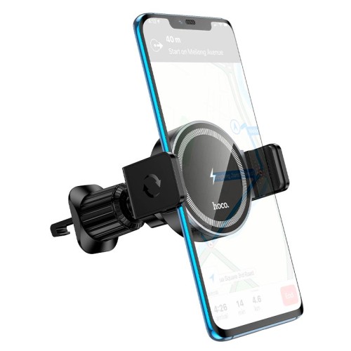 Тримач HOCO Power electric magnetic wireless fast charging car holder (air outlet) HW35 |15W| black