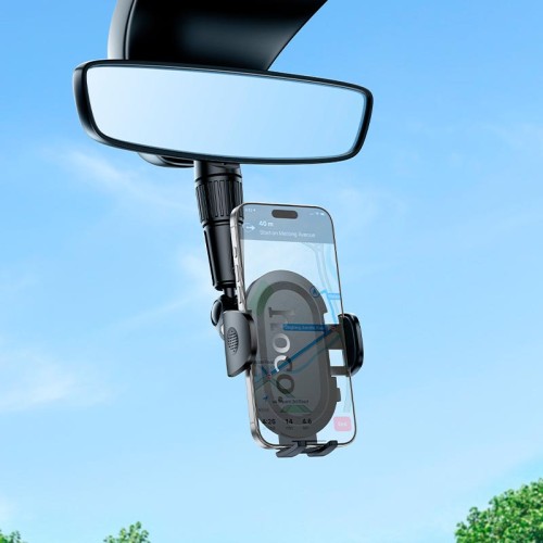 Утримувач HOCO Rally ultra-thin car holder (rear view mirror) H88 |4.5-7"| black