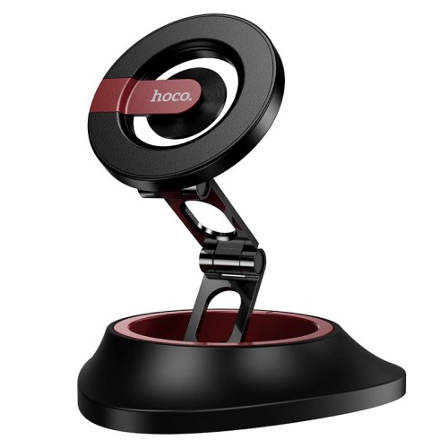 Тримач HOCO Tower folding ring magnetic car holder (dashboard) H90 |4.5-7"| black-red