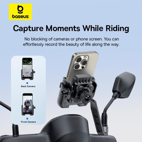 Тримач BASEUS GoTrip Series Bike Phone Mount Rearview Mirror Version (C40572301111-01) black