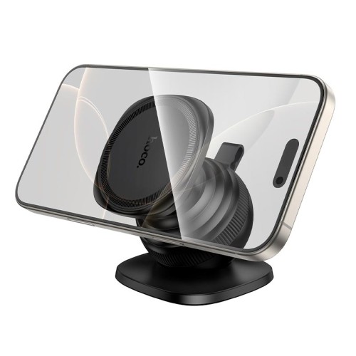 Тримач HOCO Daisy magnetic ring car holder H103 (center console) black