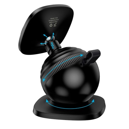 Тримач HOCO Daisy magnetic ring car holder H103 (center console) black