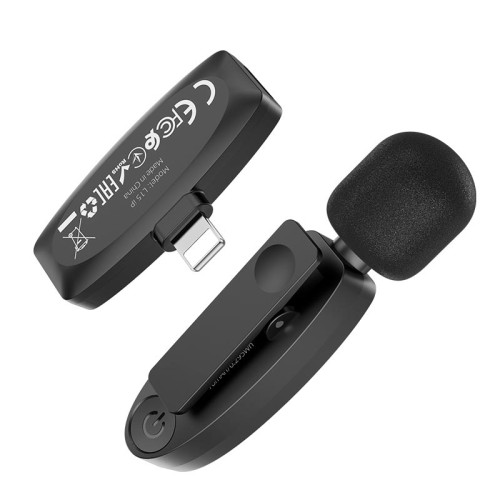 Мікрофон HOCO Lightning Crystal lavalier wireless digital microphone L15 |2.4G, 15M| black
