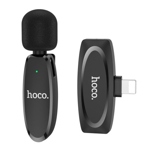 Мікрофон HOCO Lightning Crystal lavalier wireless digital microphone L15 |2.4G, 15M| black