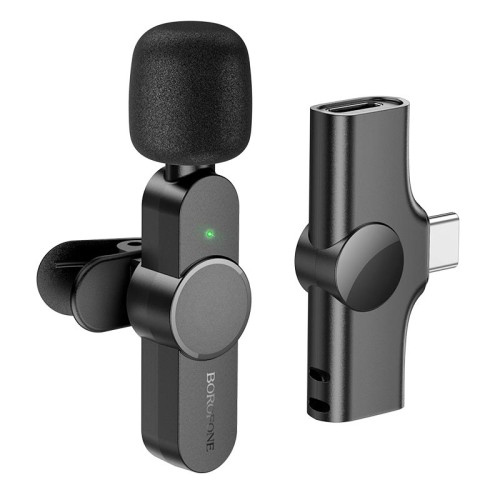 Мікрофон Borofone Type-C Trophy lavalier wireless digital microphone BFK12 |2.4G, 6h| black