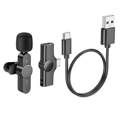 Мікрофон Borofone Type-C Trophy lavalier wireless digital microphone BFK12 |2.4G, 6h| black