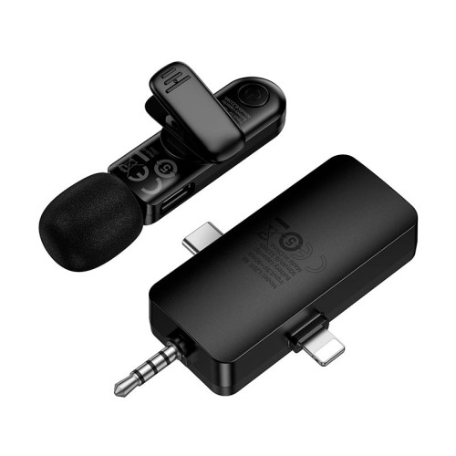 Мікрофон HOCO Fair wireless microphone L20B (iP/Type-C/3.5) |ENC, 2.4G| black