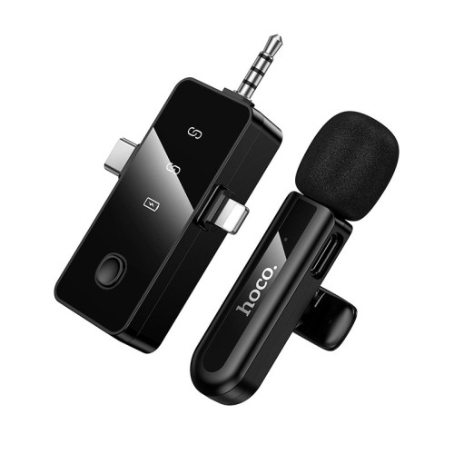 Мікрофон HOCO Fair wireless microphone L20B (iP/Type-C/3.5) |ENC, 2.4G| black
