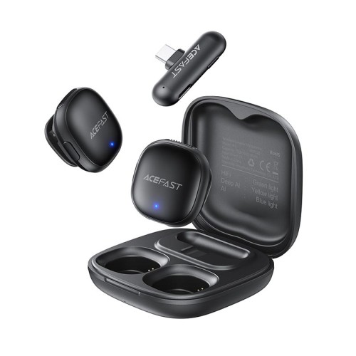 Мікрофон ACEFAST wireless lavalier microphones R1 |8/48h, AI Noice reduction, 50m, USB-C| black