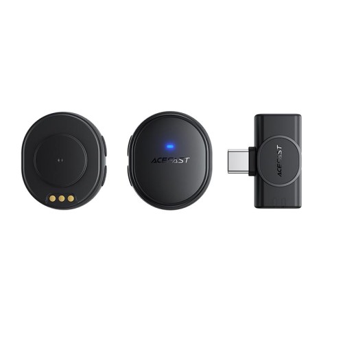 Мікрофон ACEFAST wireless lavalier microphone R3 |8/24h, AI Noice reduction, 80m, USB-C| black