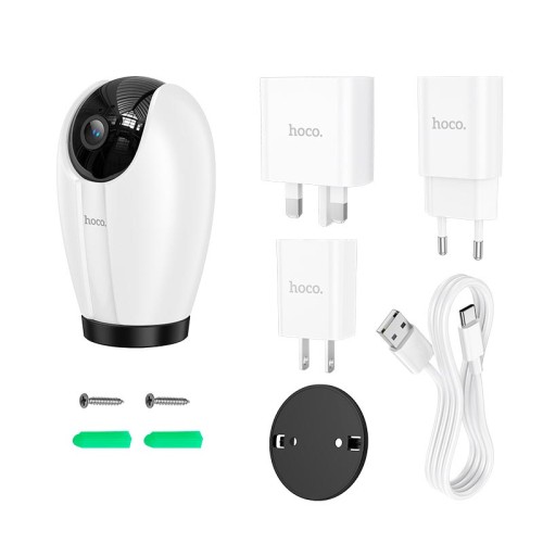 Камера відеоспостереження Hoco Indoor PTZ HD camera D6 |3MP, FHD, Google Assistant, Infrared| white
