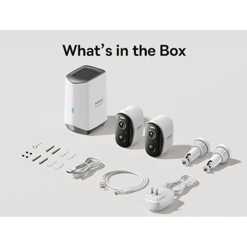 Камера відеоспостереження Baseus Security N1 Outdoor Camera 2K 2-Cam Kit |145°, 16Gb eMMC (16TB Max), Color Night vision, IP67| white