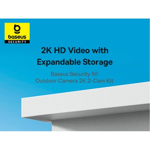 Камера відеоспостереження Baseus Security N1 Outdoor Camera 2K 2-Cam Kit |145°, 16Gb eMMC (16TB Max), Color Night vision, IP67| white