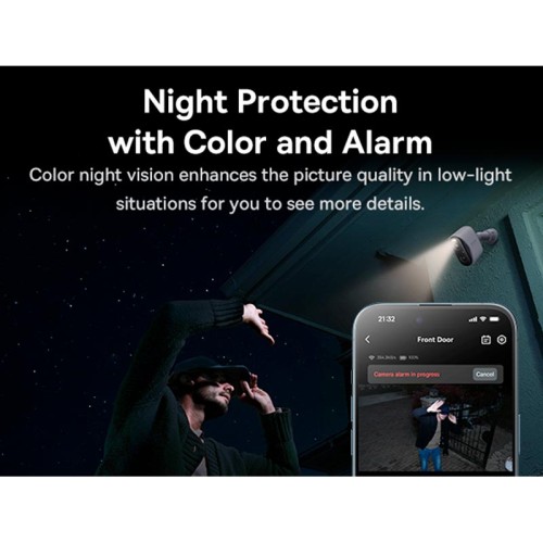 Камера відеоспостереження Baseus Security N1 Outdoor Camera 2K 2-Cam Kit |145°, 16Gb eMMC (16TB Max), Color Night vision, IP67| white