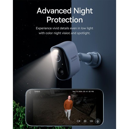 Камера відеоспостереження Baseus Security N1 Plus Outdoor Camera 2K |145°, 16Gb eMMC (16TB Max), Col white