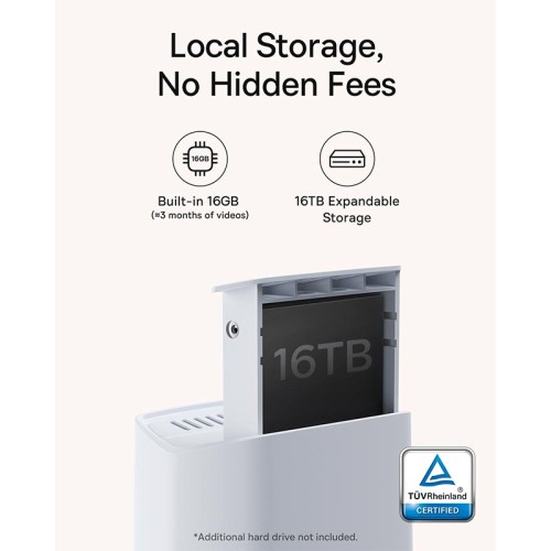 Камера відеоспостереження Baseus Security N1 Plus Outdoor Camera 2K |145°, 16Gb eMMC (16TB Max), Col white