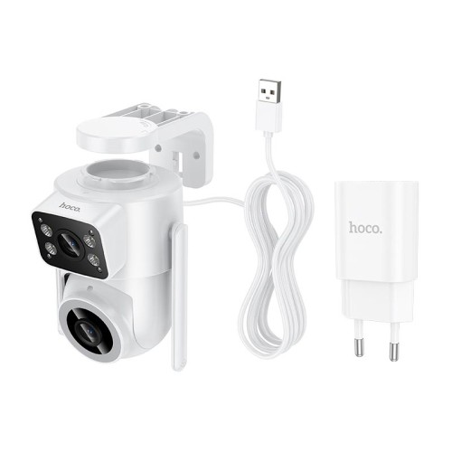 Камера відеоспостереження HOCO D9 outdoor PTZ HD camera |Full HD 2MP, WiFi 2.4G, IP65| white
