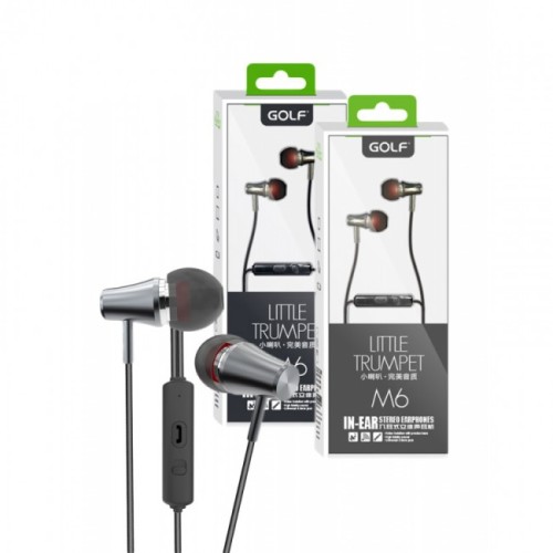 Навушники GOLF with mic M6 grey
