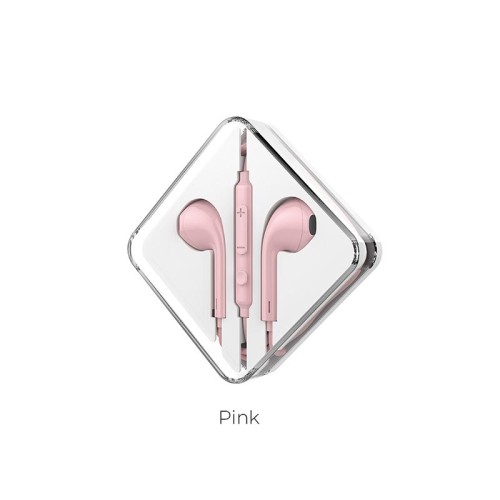 Навушники HOCO Memory sound wire with mic M55 pink