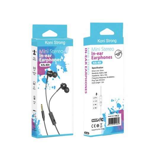 Навушники KONI STRONG with mic KS-101 black