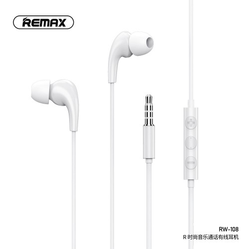 Навушники REMAX Music Call Wired RW-108 white