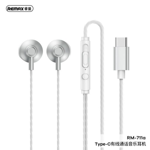 Навушники REMAX TYPE-C Wired Earphone for Music & Call RM-711a black