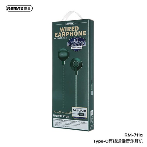 Навушники REMAX TYPE-C Wired Earphone for Music & Call RM-711a black