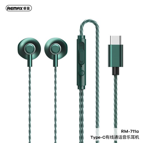 Навушники REMAX TYPE-C Wired Earphone for Music & Call RM-711a black