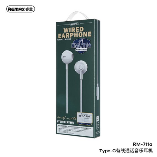 Навушники REMAX TYPE-C Wired Earphone for Music & Call RM-711a silver