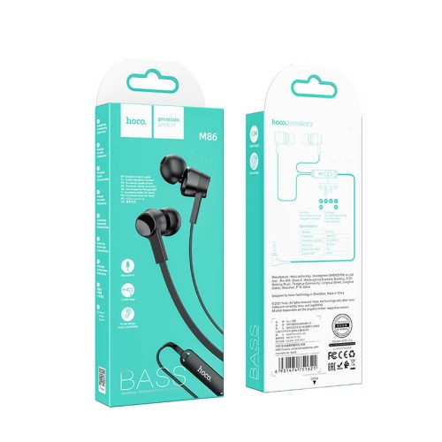 Навушники HOCO Oceanic universal earphones with mic M86 white