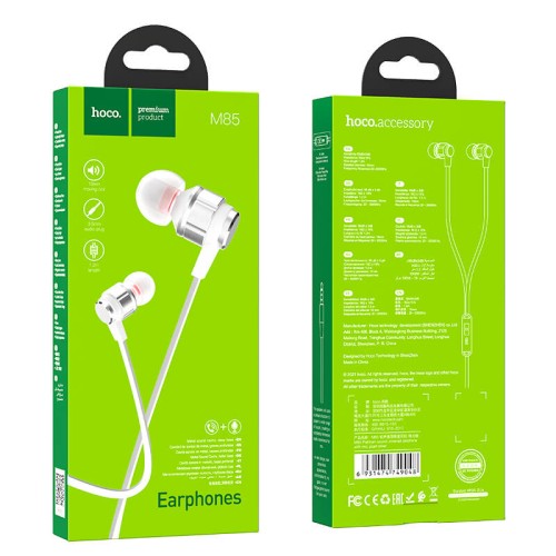 Навушники HOCO Platinum sound universal earphone with mic M85 red