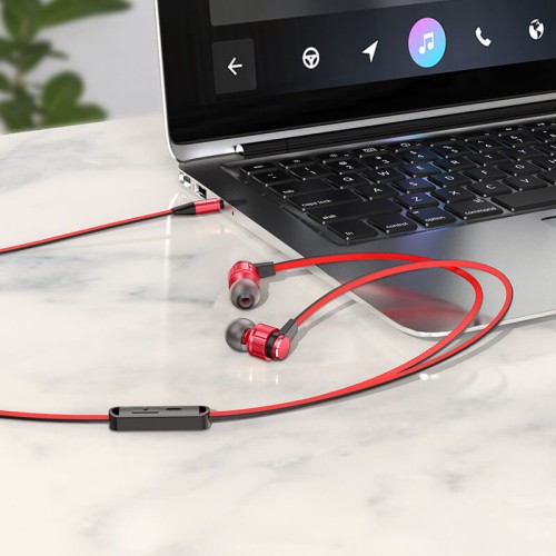 Навушники HOCO Platinum sound universal earphone with mic M85 red