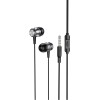 Навушники BOROFONE Platinum metal universal earphones with microphone BM75 |1.2m, Hi-Fi| grey
